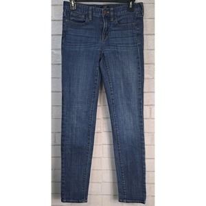 J. Crew Toothpick Skinny Jeans Women's Size 24 Blue Low Rise 5-Pocket Stretch